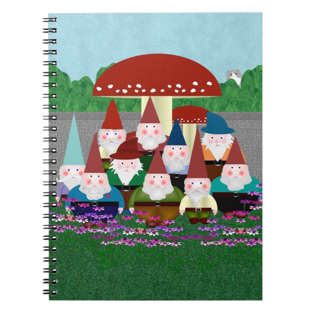 Jardin Gnomes Carnet Spiral (Devant)