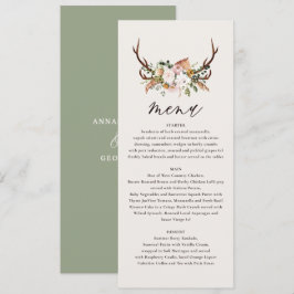 Jardin-grünes Hochzeitsmenü Menükarte