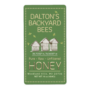 Jardin Hive Jar de miel Étiquette Petites abeilles
