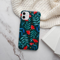 Jardin magique - turquoise foncé et coque rouge