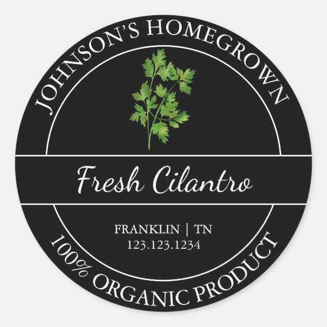Jardin maison Étiquette Cilantro bio frais (Devant)