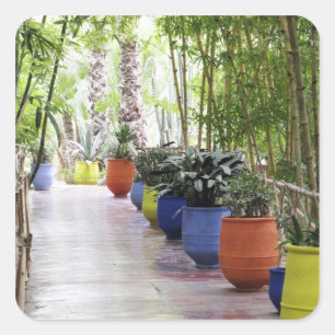 Jardin Majorelle, Majorelle Garden, jetzt öffentl Quadratischer Aufkleber