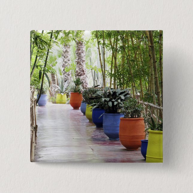 Jardin Majorelle, Majorelle Garden, jetzt öffentli Button (Vorderseite)