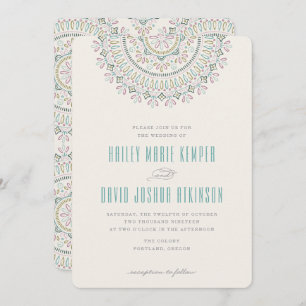 Jardin Mandala Wedding Invitation - Türkis Einladung