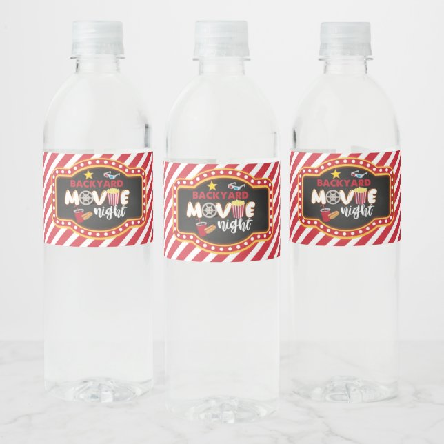 Jardin Movie Night Water bouteille Étiquette (Bouteilles)