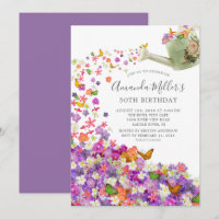 Jardin papillon Invitation de fête d'anniversaire