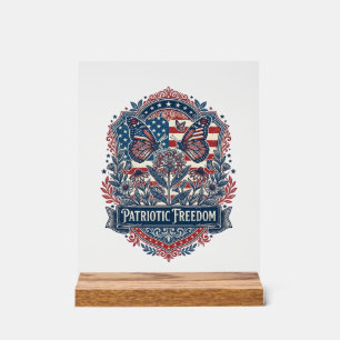 Jardin papillon patriotique T-shirt graphique vect