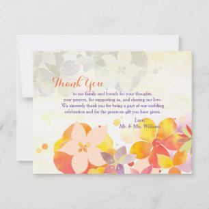 Jardin romantique Mariage Carte de remerciements