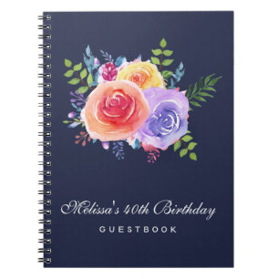 Jardin Rose Aquarelle Fleurs Anniversaire Livre d'