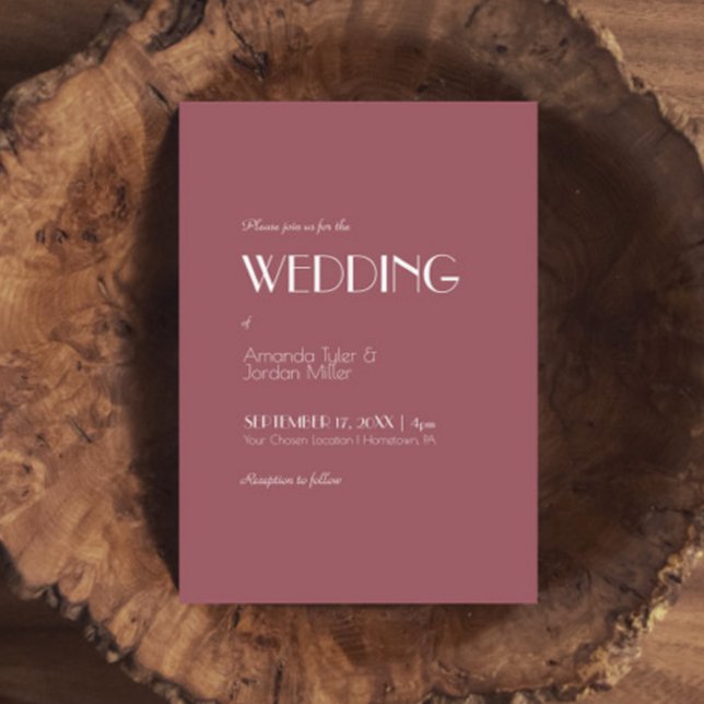 Jardin rose | Faire-part de mariage Rose foncé (Créateur téléchargé)