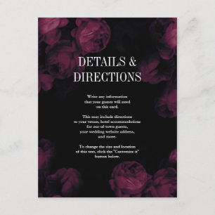 Jardin Rose foncé Mariage Insertion Cartes