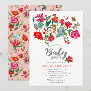Jardin rose   rose   BABY SHOWER   Invitations