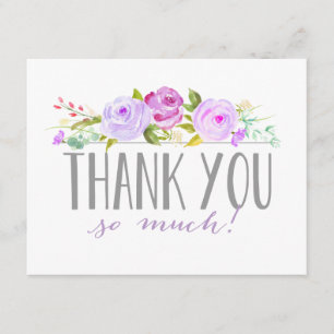 Jardin rose violet   Carte de remerciements