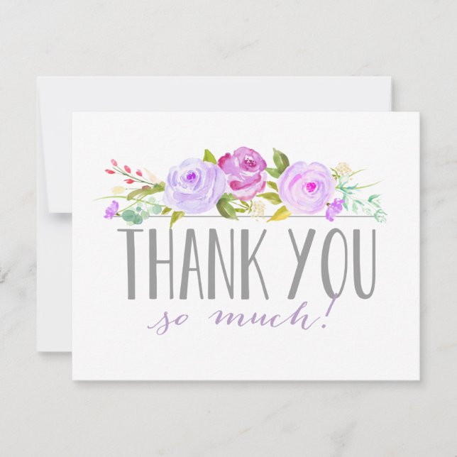 Jardin rose violet | Carte de remerciements (Devant)