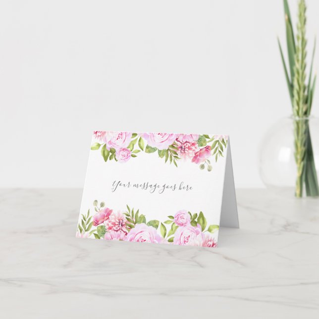 Jardin rose Votre carte de message (Devant)