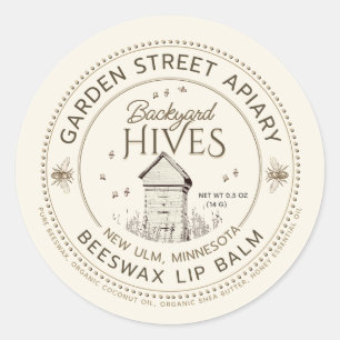 Jardin ruches Beeswax Lip Balm Étiquette