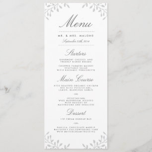 Jardin secret menu de mariage - Gris