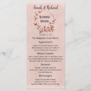 Jardin Secret Plat Romantique Pêche Floral Menu Ma