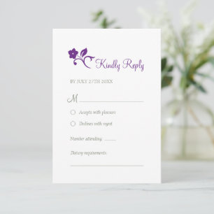Jardin secret Purple Floral Woodland Wedding RSVP