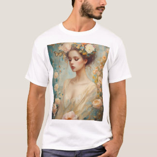 Jardin secret : T-shirt fleuri et papillon