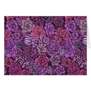 Jardin succulent en rose et violet