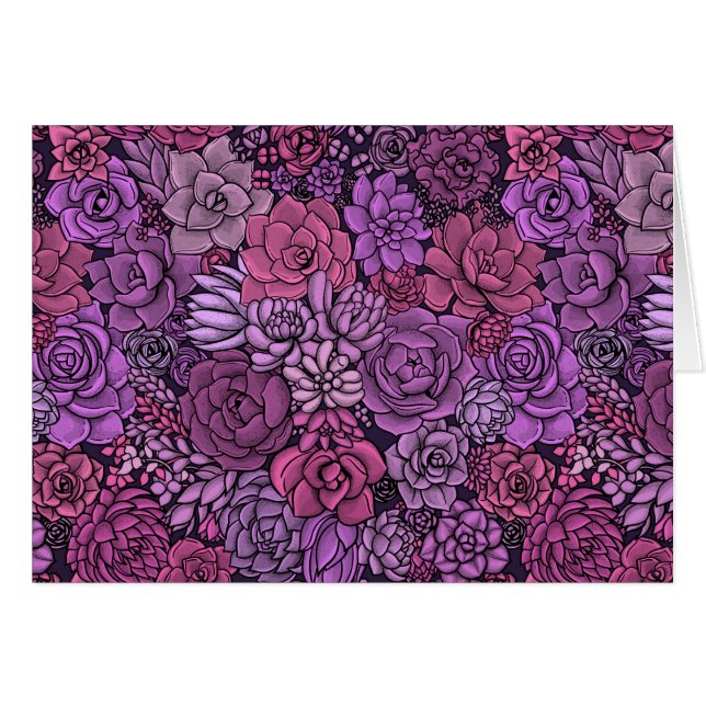 Jardin succulent en rose et violet (Devant horizontal)