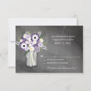 Jardin violet Chalkboard Mason Jar Floral   RSVP