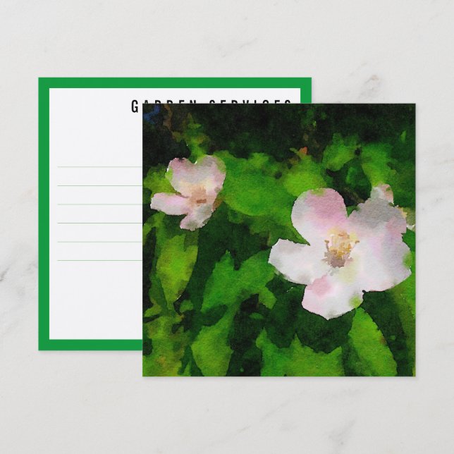 Jardinage Carte de visite Roses sauvages (Devant / Derrière)