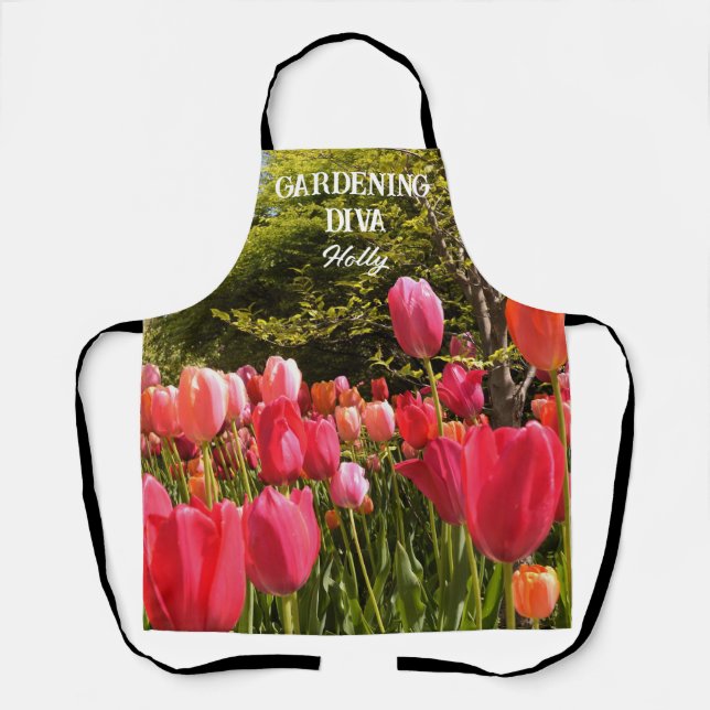 Jardinage Diva tout-dessus Imprimer tablier (Recto)