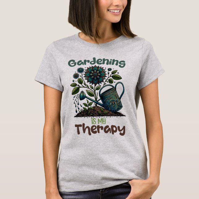 Jardinage est mon T-shirt thérapeutique gris (Devant)