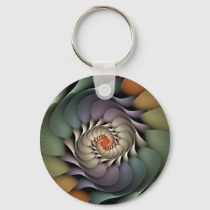 Jardinere abstrakter Regenbogen-Blumenspirale Schlüsselanhänger
