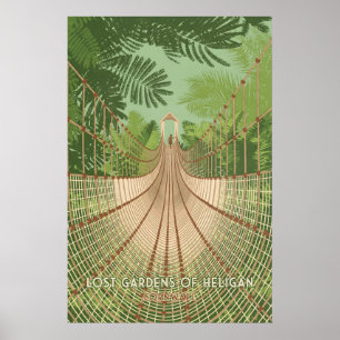 Jardins Perdus d'Heligan Affiche de voyage Cornoua