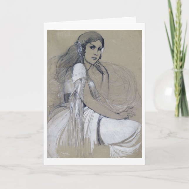 Jaroslava Muchova, Alphonse Mucha Karte (Vorderseite)
