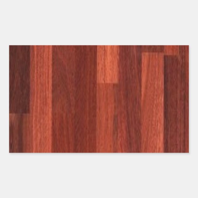 Jarrah Dark Reddish Wood Floor Rechteckiger Aufkleber (Vorderseite)