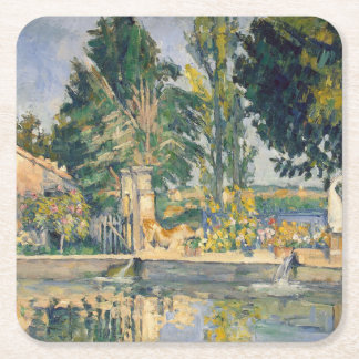 Jas de Bouffan The Pond - Paul Cezanne - c1876 Rechteckiger Pappuntersetzer