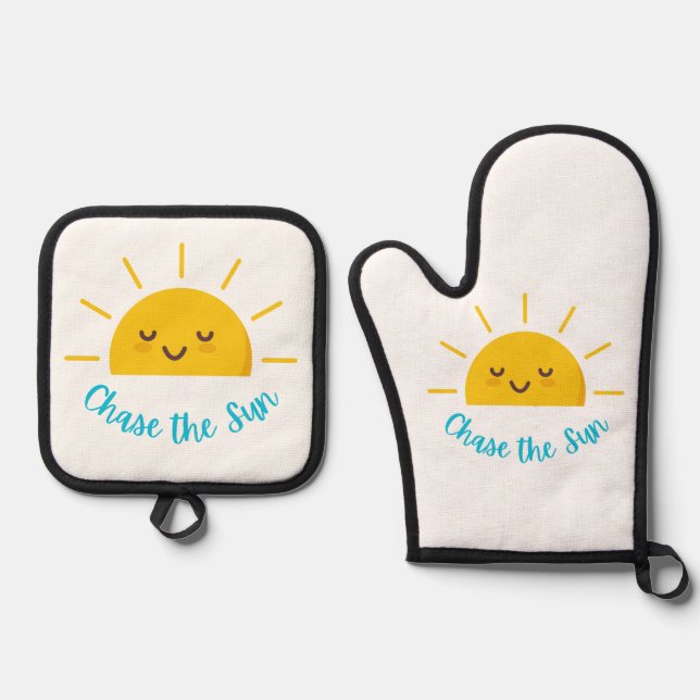 Jase the Sun Ofenhandschuh & Topflappen-Set (Vorderseite)