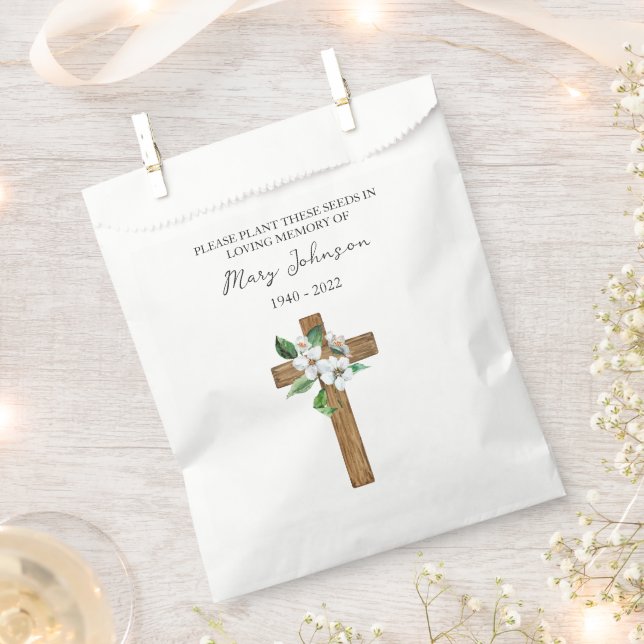 Jasmin-Cross-Samenpackung Trauerfeier Geschenkbeut Geschenktütchen (Ausgeschnitten)