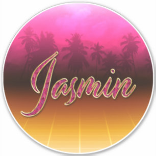 Jasmin Prénom Golden Pink Autocollants
