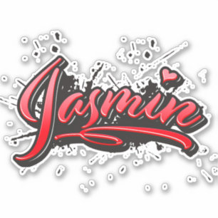 Jasmin red Heart Graffiti Aufkleber Sticker