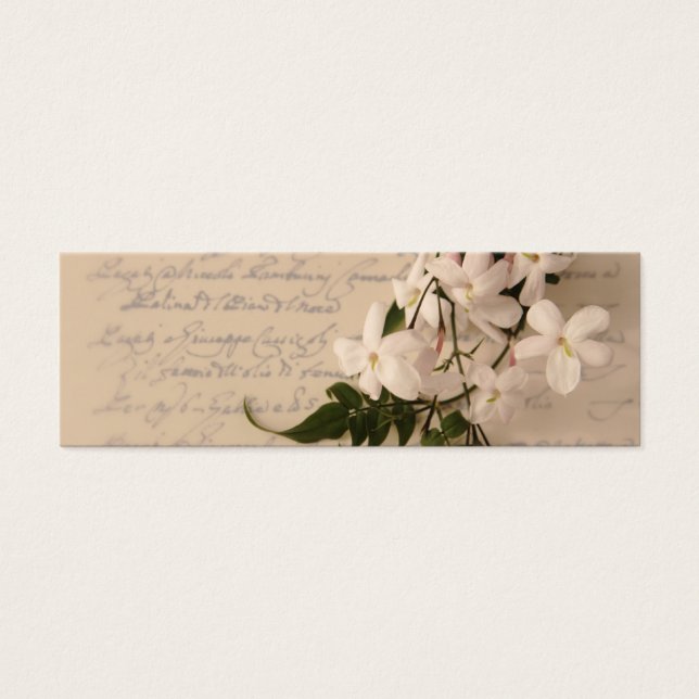Jasmine-Blume auf dem alten Lesezeichen zur Schrif (Vorderseite)
