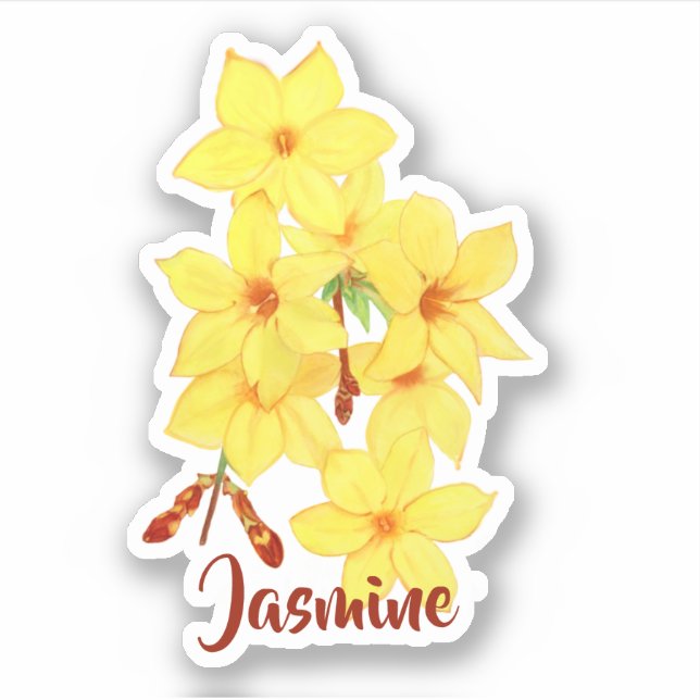 Jasmine Blume Custom Vinyl Stickers Aufkleber (Vorderseite)