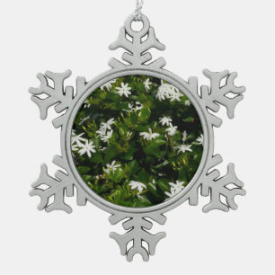 Jasmine Blume Tropical Floral Botanic Schneeflocken Zinn-Ornament