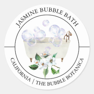 Jasmine Bubble Bath label Runder Aufkleber