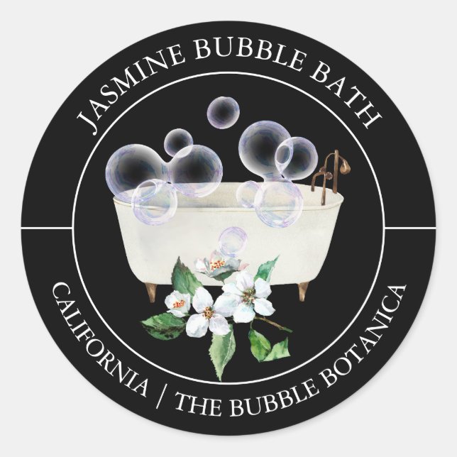 Jasmine Bubble Bath label Runder Aufkleber (Vorderseite)