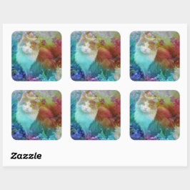 Jasmine die Kitty Quadratischer Aufkleber