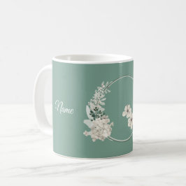 Jasmine Floral Green Geometric Wedding Party Kaffeetasse