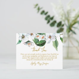 Jasmine Funeral Thank You Card Bereavement Dankeskarte