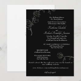 Jasmine Kontur Black Formal Website Wedding Einladung