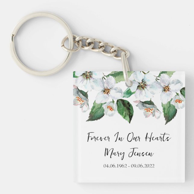 Jasmine Memorial Funeral Photo Keychain (Devant)