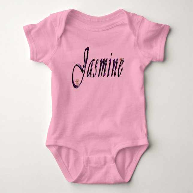 Jasmine, Name, Logo, Babys Pink Tutu Bodysuit Baby Strampler (Vorderseite)